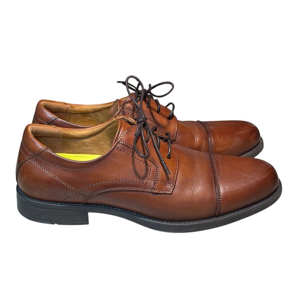 Florsheim Men's Midtown Cap Toe Brown Leather Lace Up Dress Shoes Oxford Size 10 - Picture 2 of 14